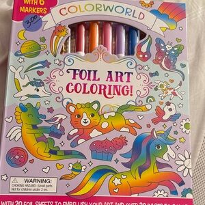Colorworld Foil Art Coloring Kit - 20 foil sheets and 20 pages to color